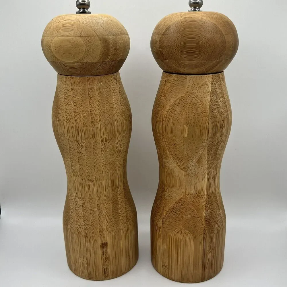 Island Bamboo Pepper  and Salt Grinder/‎ Mill Set